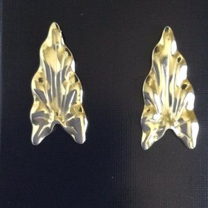 Vintage Elephant Ear Leaf  Earrings